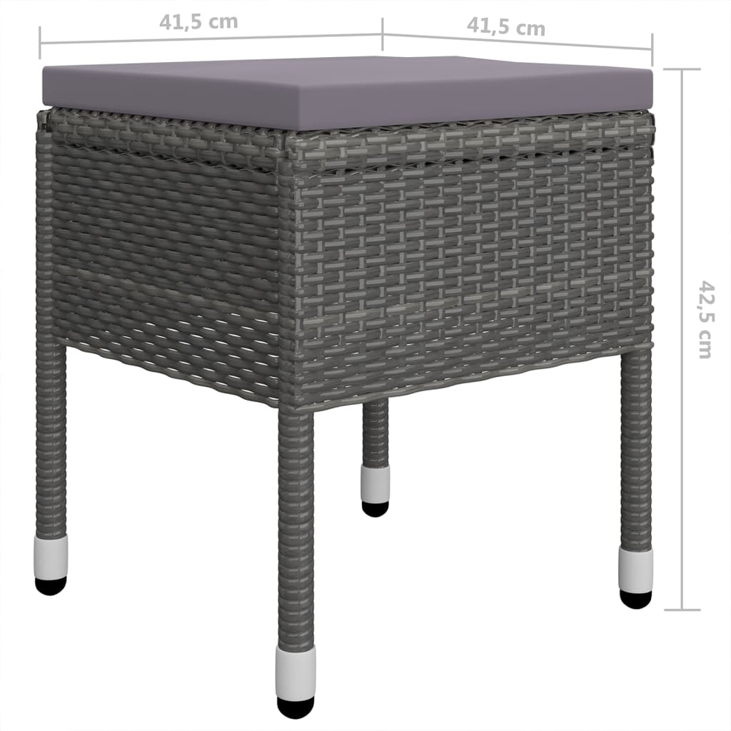 Ensemble à manger de jardin 5 pcs Gris