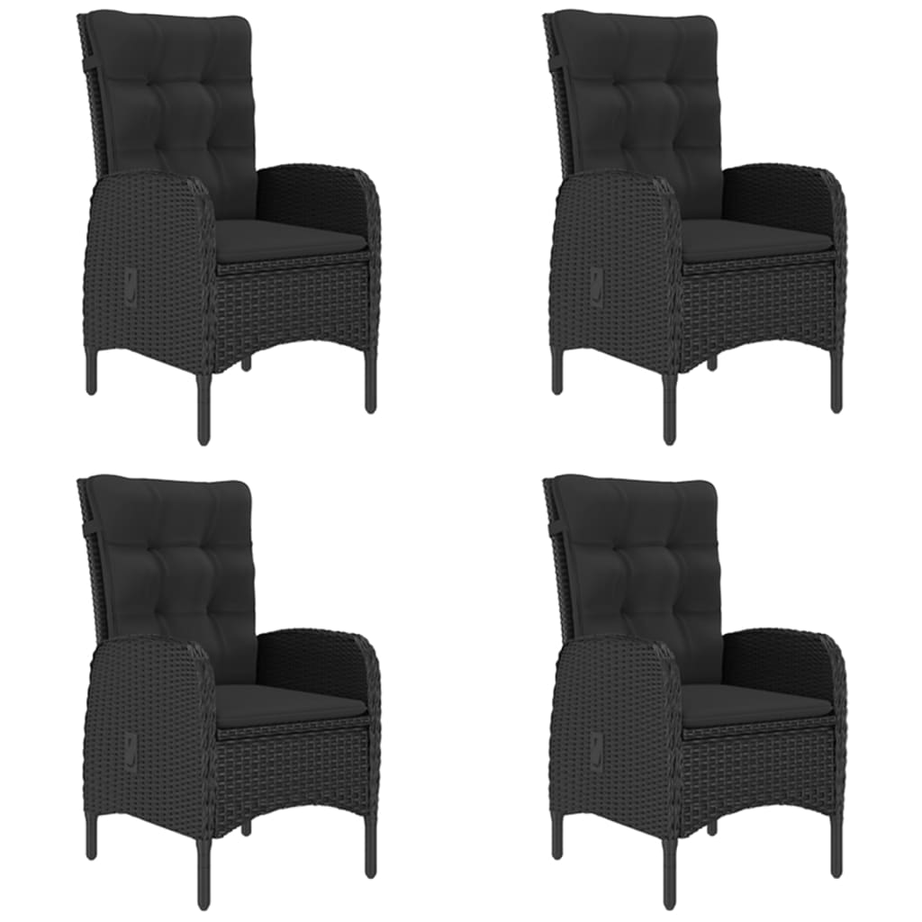 Ensemble à manger de jardin 5 pcs Noir