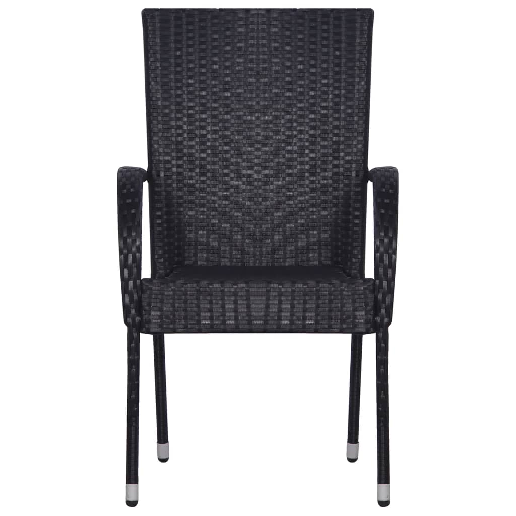 Ensemble à manger de jardin 5 pcs Noir