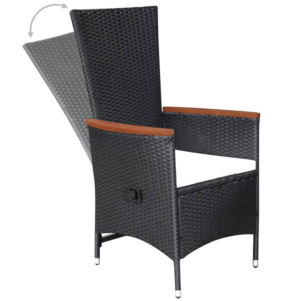 Ensemble à manger de jardin 5 pcs Noir