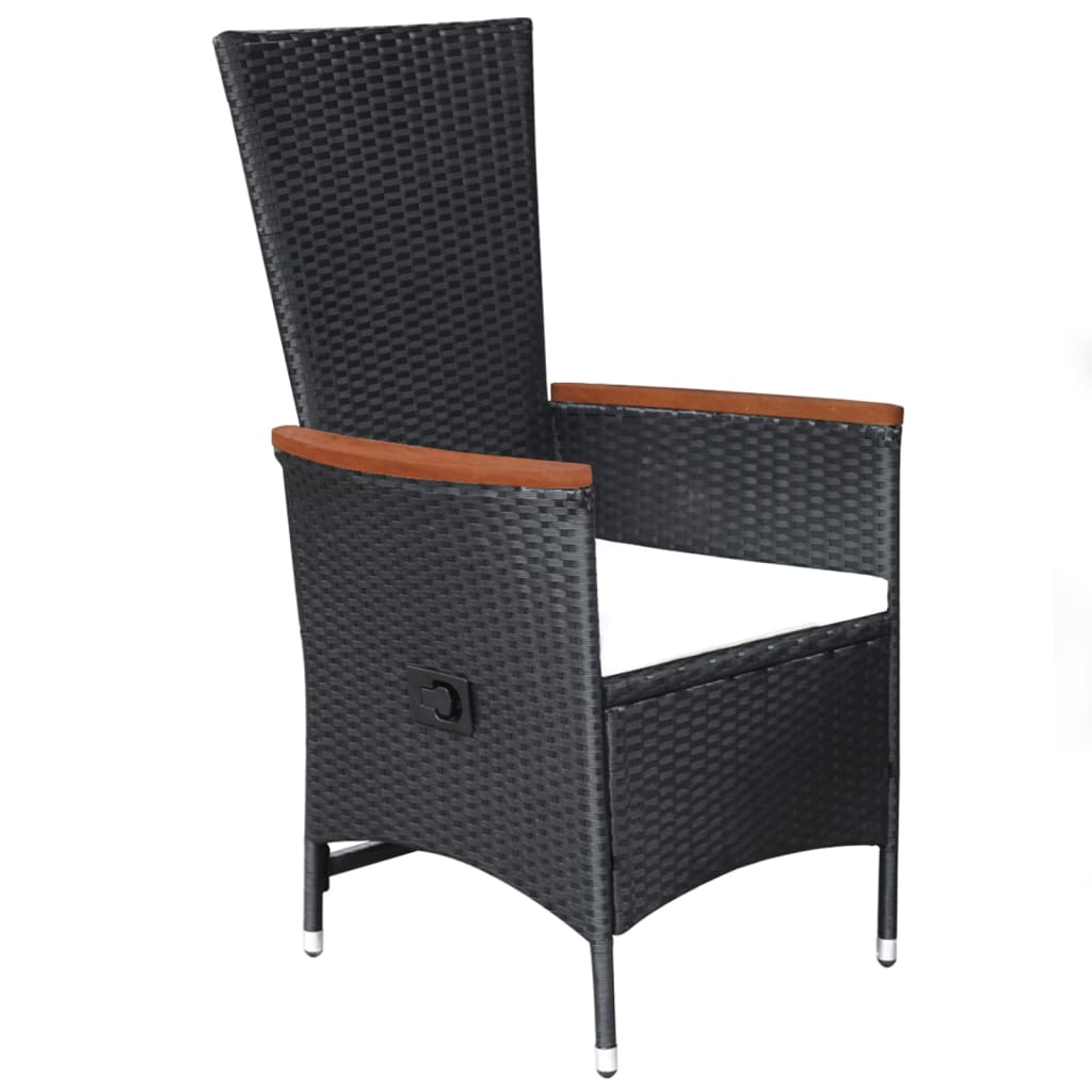 Ensemble à manger de jardin 5 pcs noir
