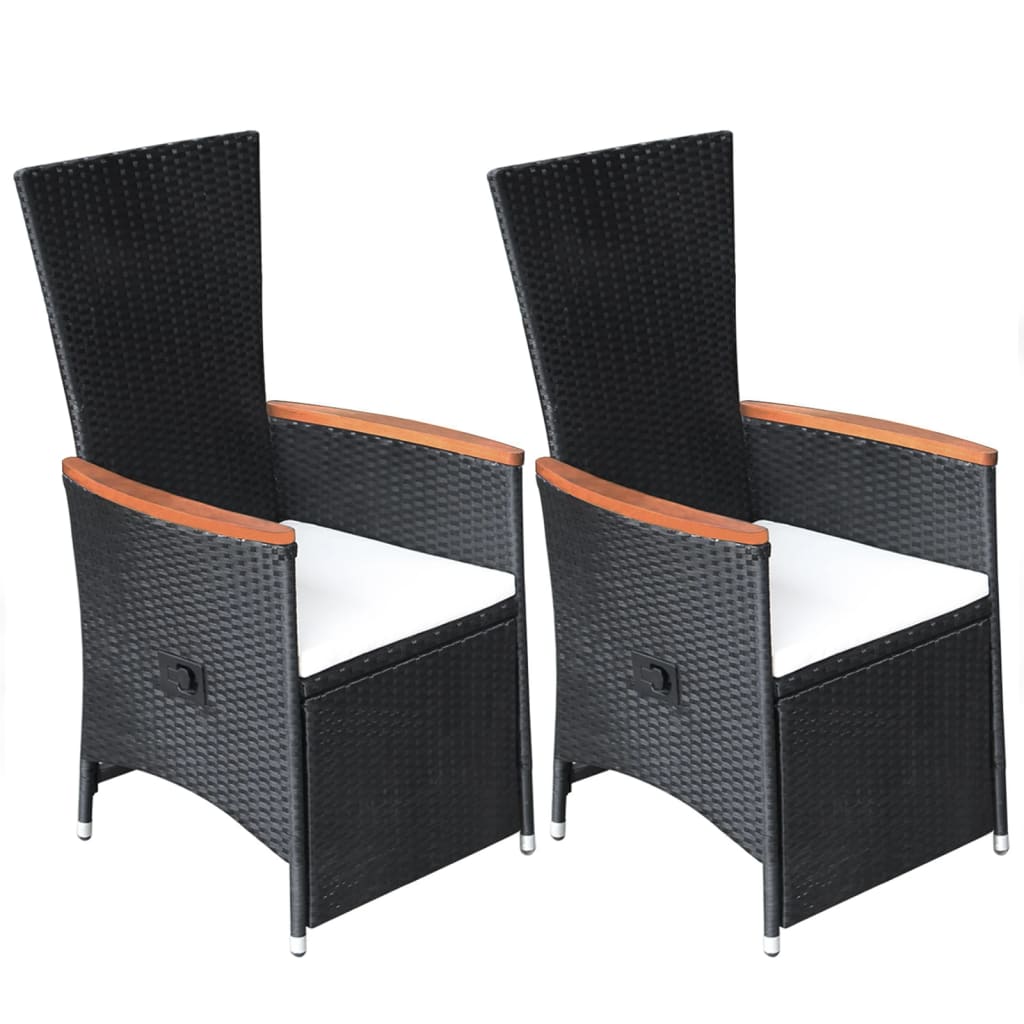 Ensemble à manger de jardin 5 pcs noir