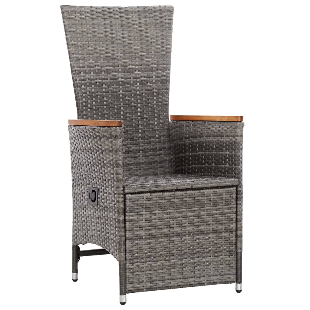 Ensemble à manger de jardin 5 pcs Gris