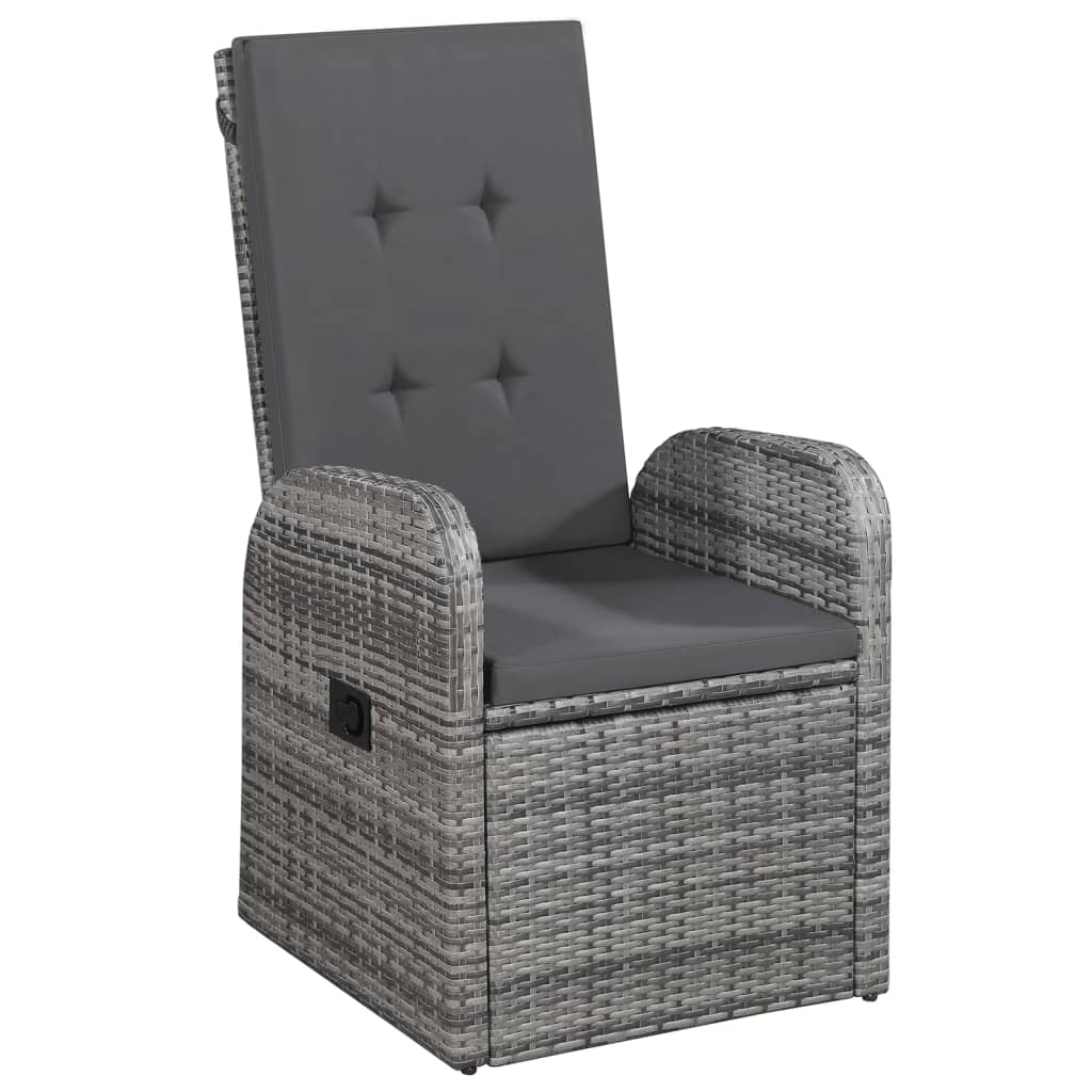 Ensemble à manger de jardin 5 pcs Gris