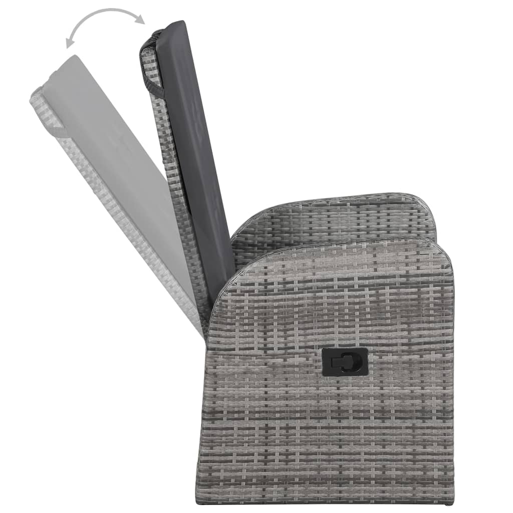Ensemble à manger de jardin 5 pcs Gris