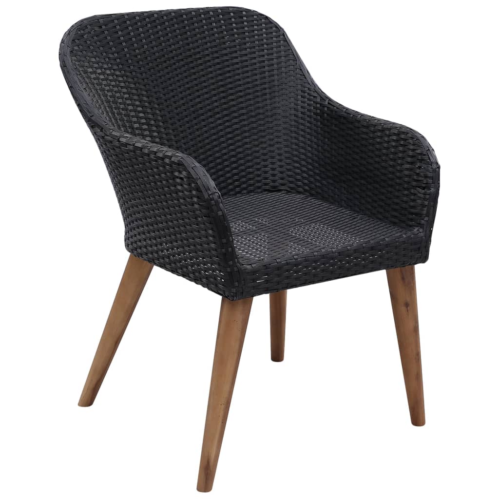 Ensemble à manger de jardin 5 pcs noir