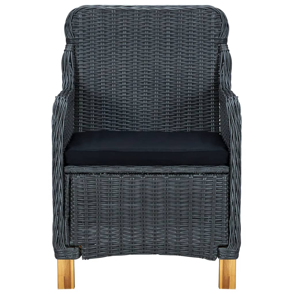 Ensemble à manger de jardin 5 pcs Gris foncé