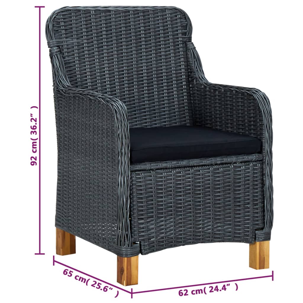 Ensemble à manger de jardin 5 pcs Gris foncé