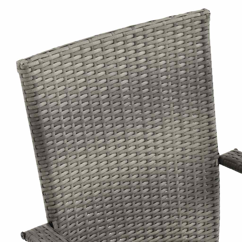 Ensemble à manger de jardin 3 pcs Résine tressée Gris