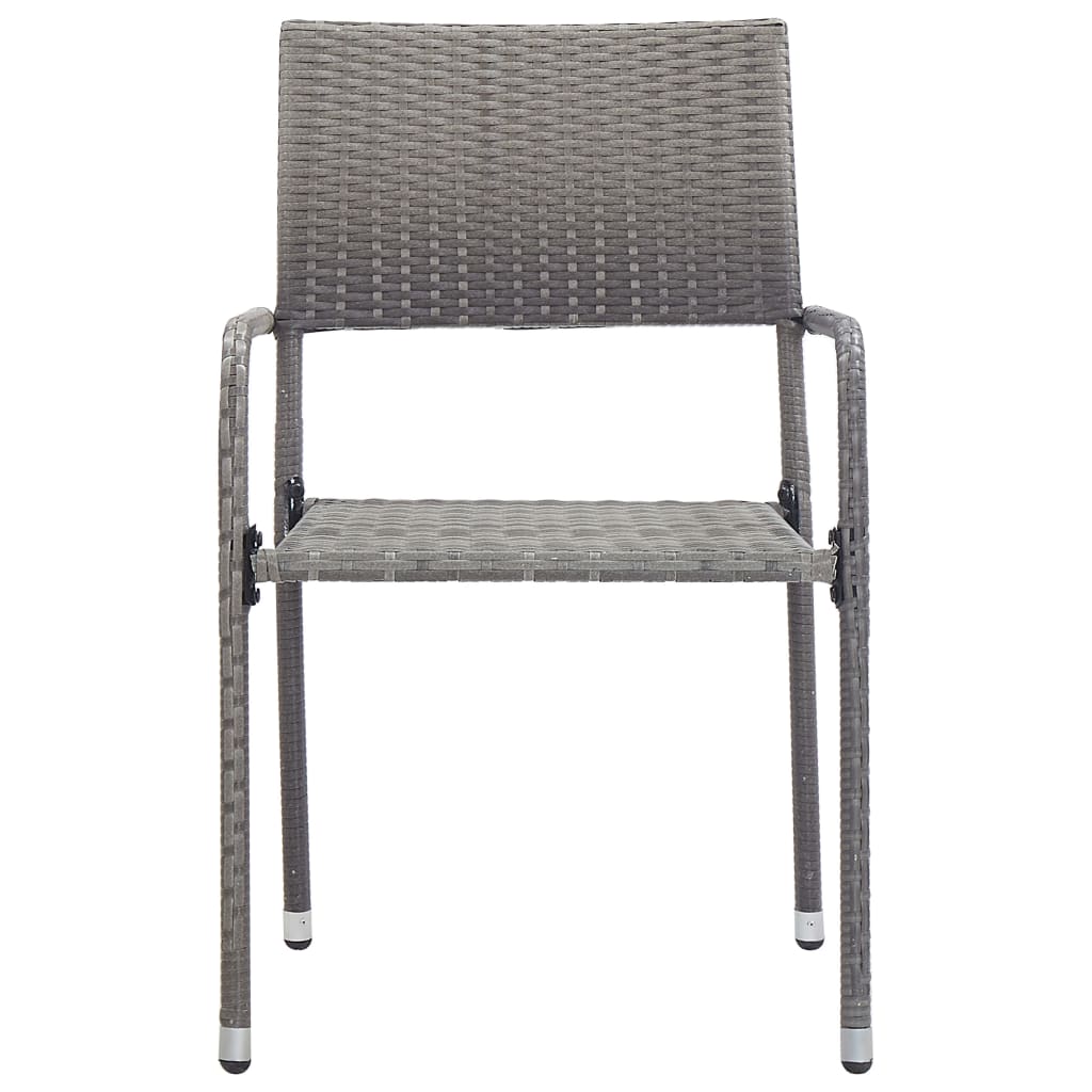 Ensemble à manger de jardin 3 pcs Résine tressée Gris