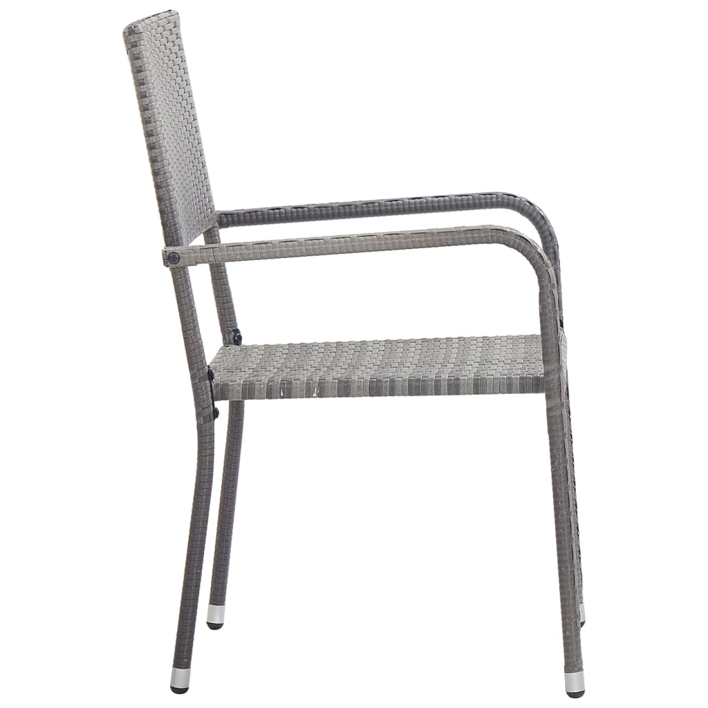 Ensemble à manger de jardin 3 pcs Résine tressée Gris