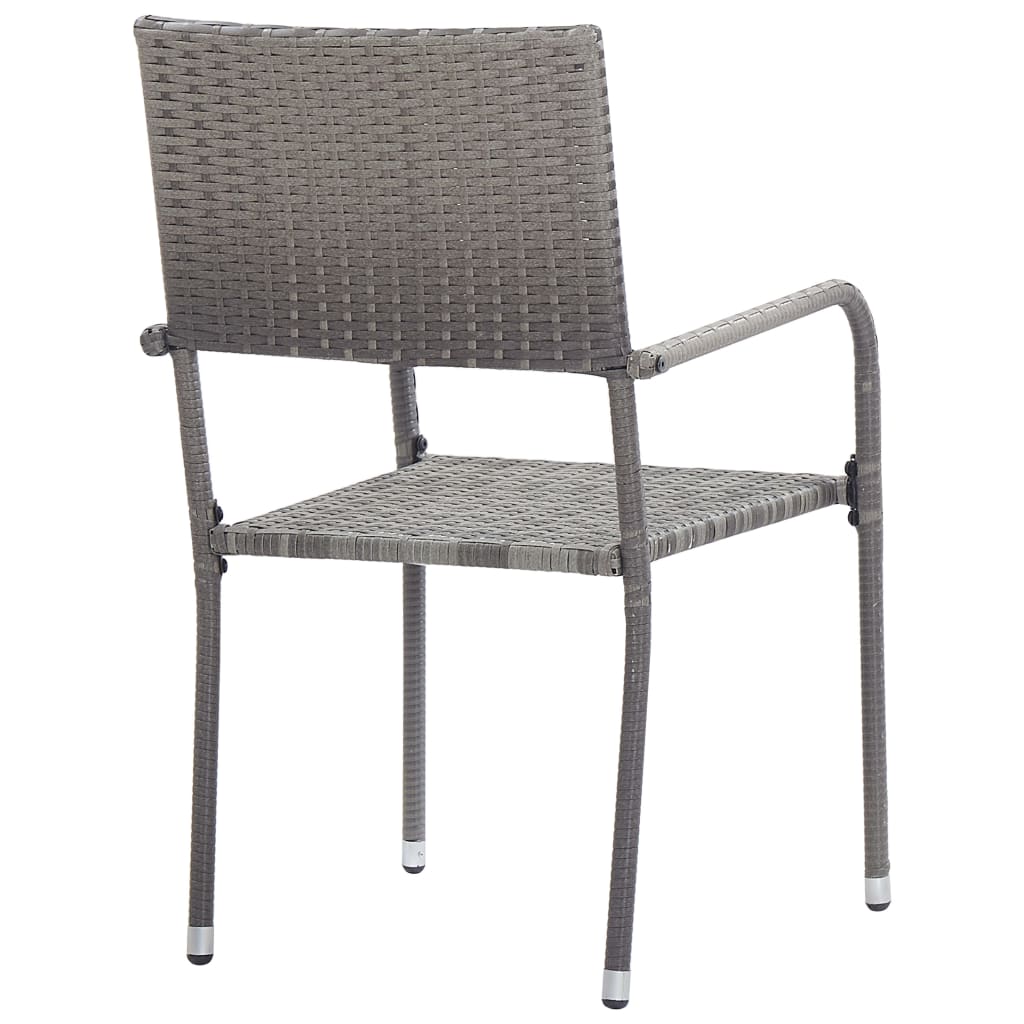 Ensemble à manger de jardin 3 pcs Résine tressée Gris