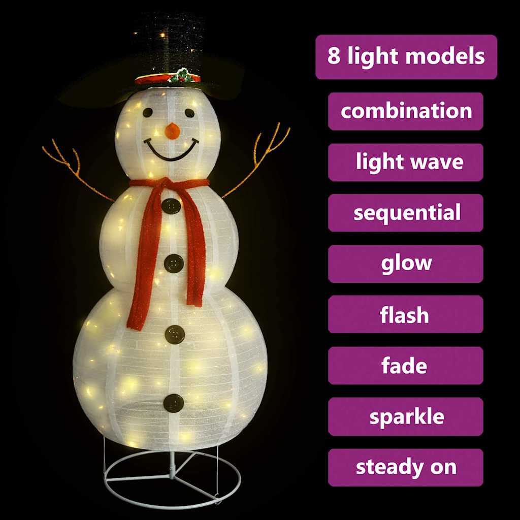 Figurine de bonhomme de neige de Noël à LED Tissu 180 cm - XIOS