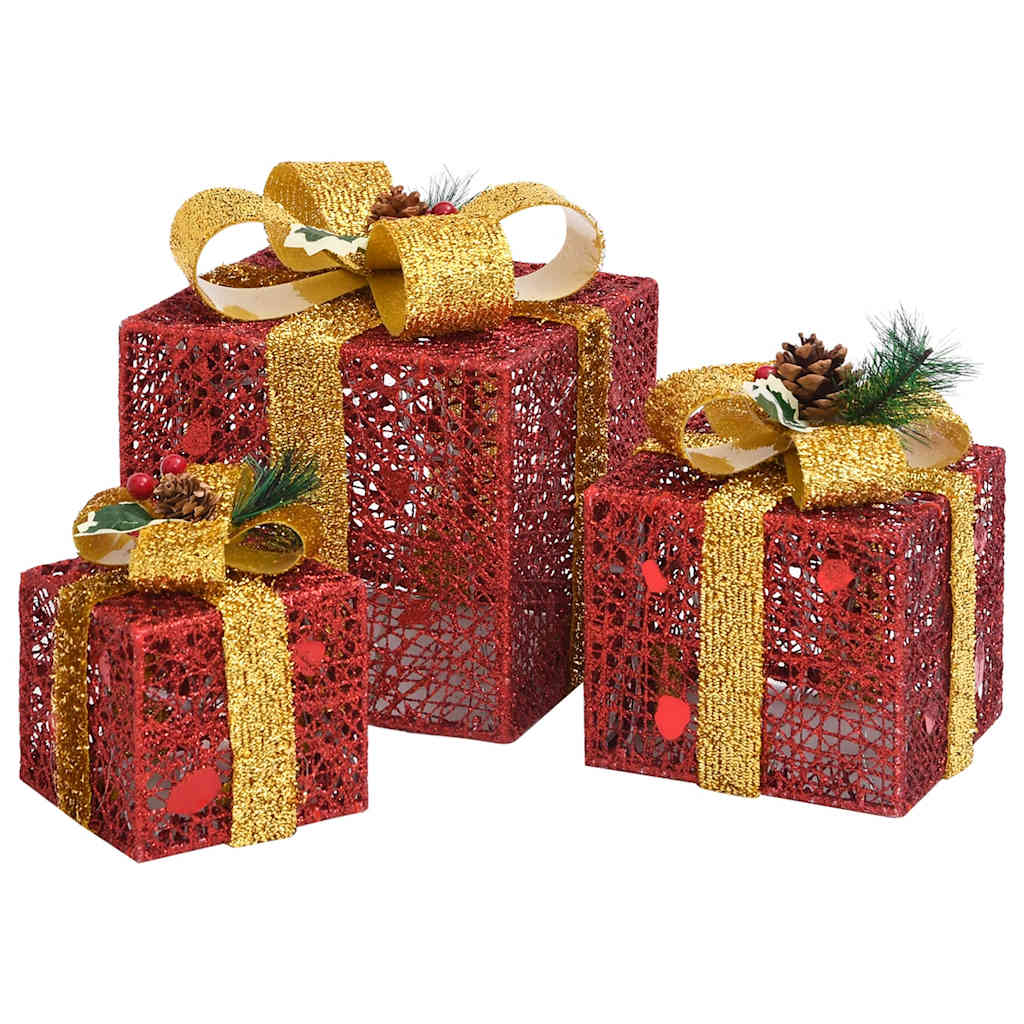 Boîtes-cadeaux de Noël décoratives 3 pcs Extérieur Intérieur - XIOS