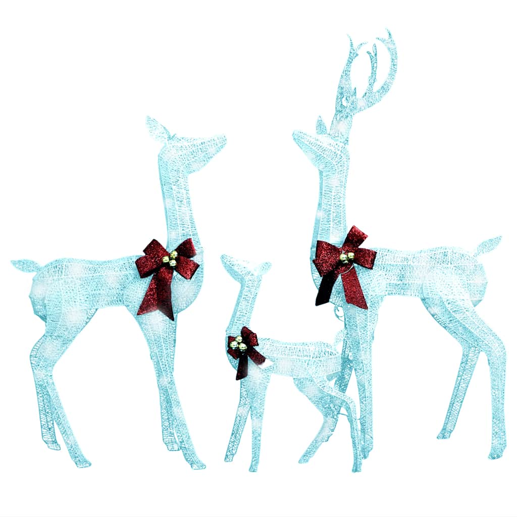 Décoration de Noël famille de rennes Blanc et argenté 201 LED - XIOS