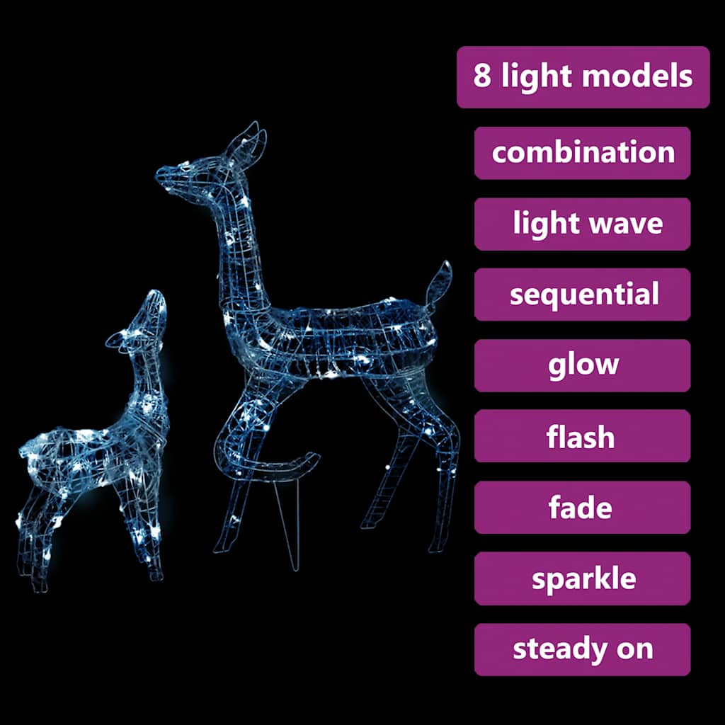 Famille de rennes de décoration Acrylique 160 LED blanc froid - XIOS