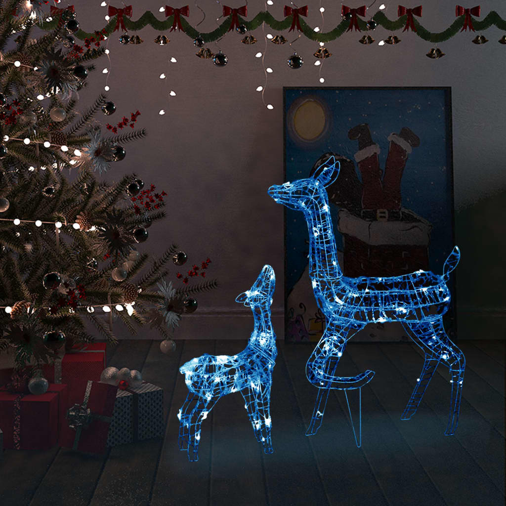 Famille de rennes de décoration Acrylique 160 LED bleu - XIOS
