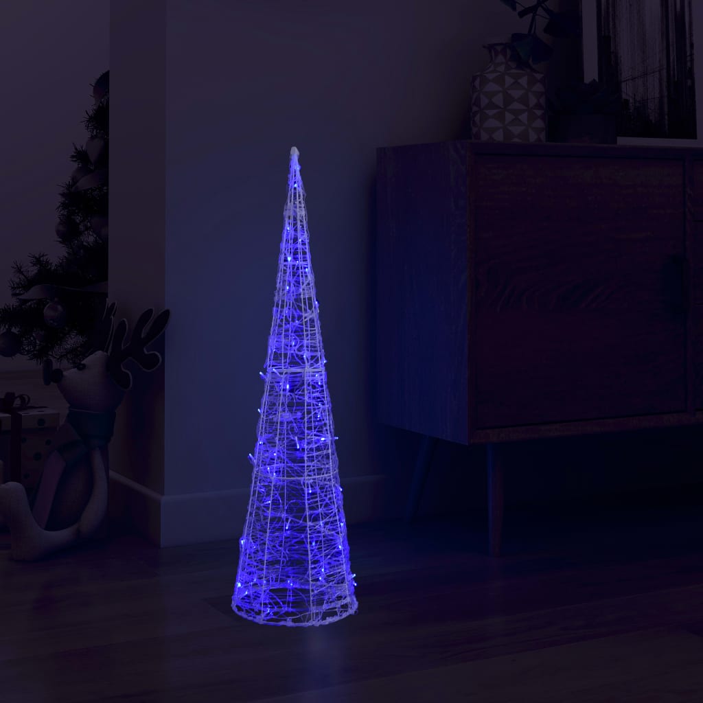 Cône lumineux décoratif pyramide à LED Acrylique Bleu 90 cm - XIOS