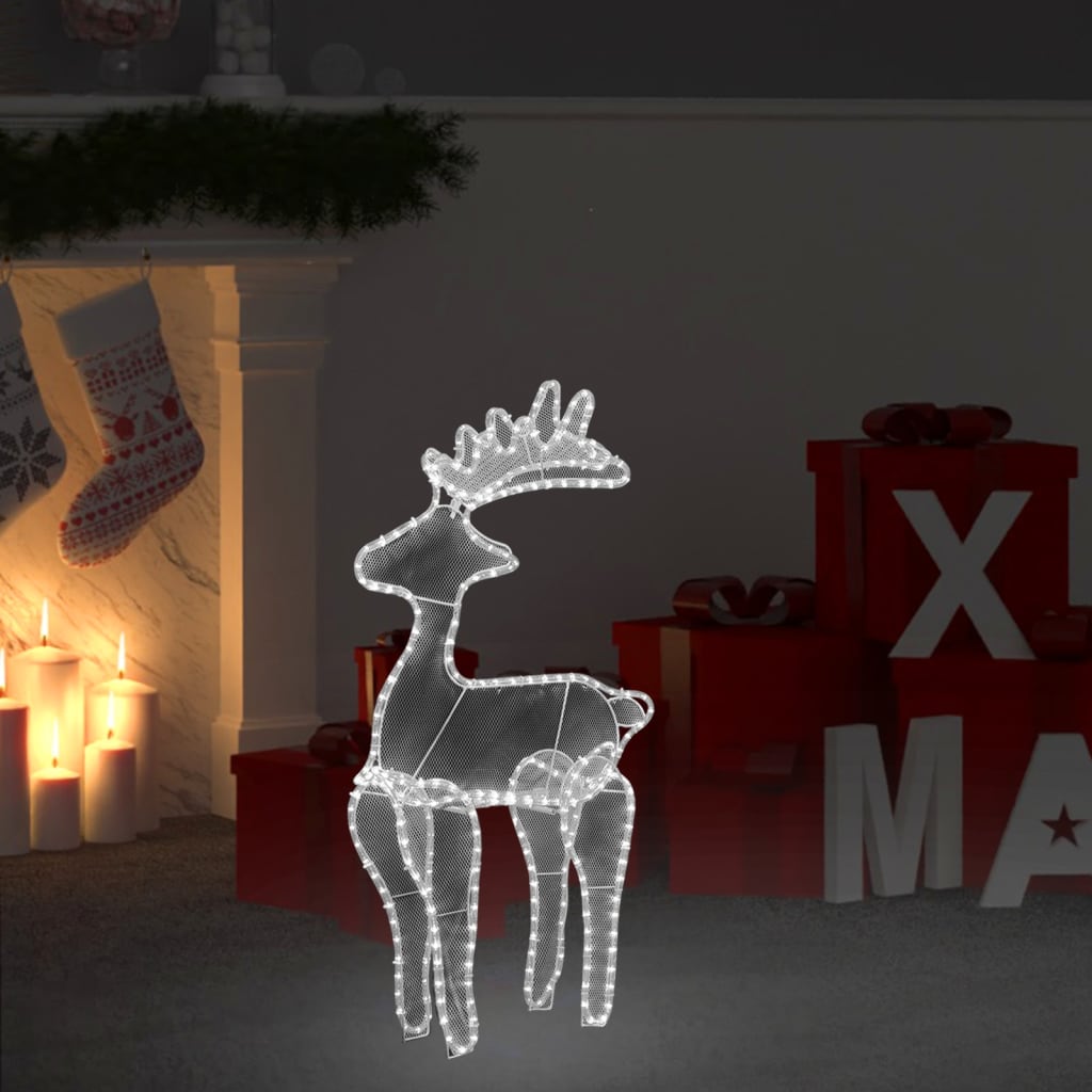 Décoration de Noël de renne avec maille 306 LED 60x24x89 cm - XIOS