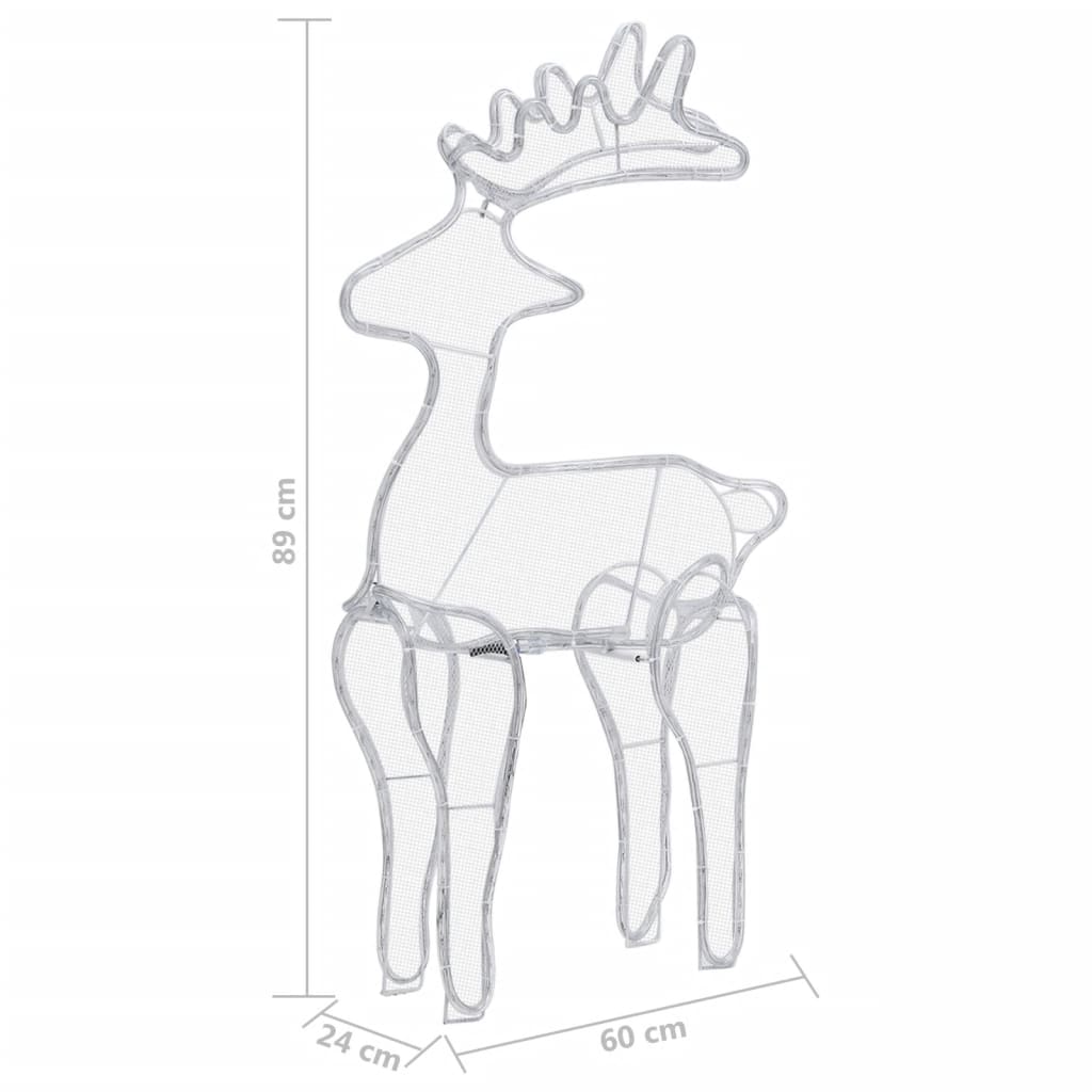 Décoration de Noël de renne avec maille 306 LED 60x24x89 cm - XIOS