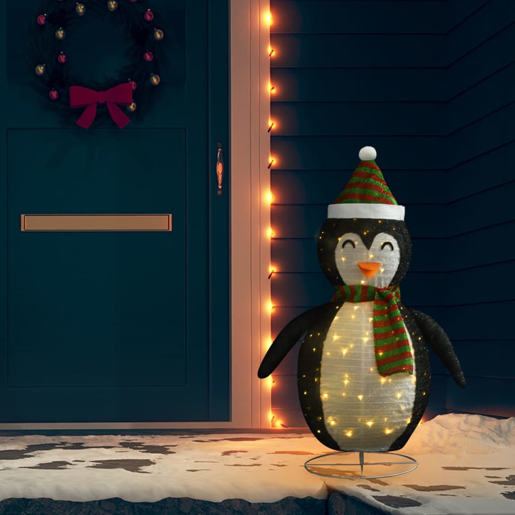 Décoration de Noël pingouin à LED Tissu de luxe 120 cm - XIOS