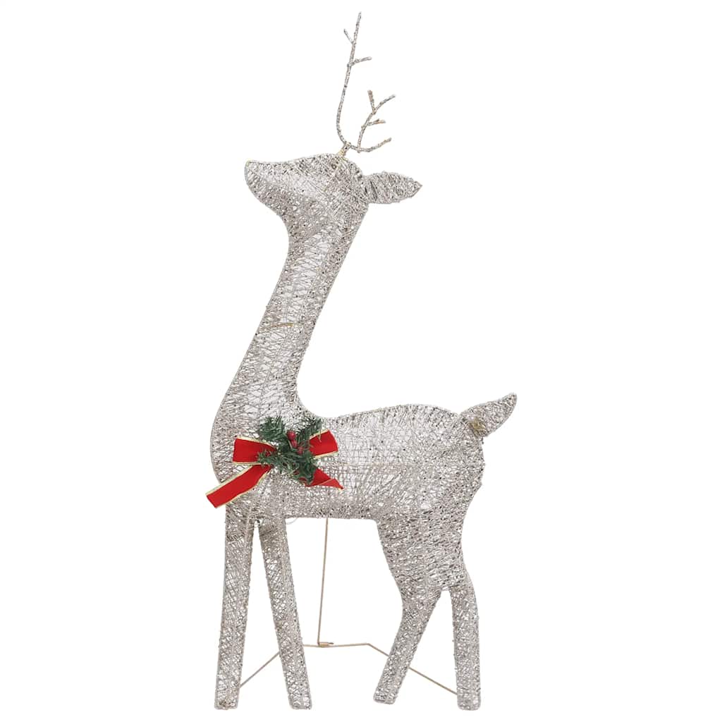 Famille de rennes de Noël 270x7x90 cm Doré Blanc chaud Maille - XIOS