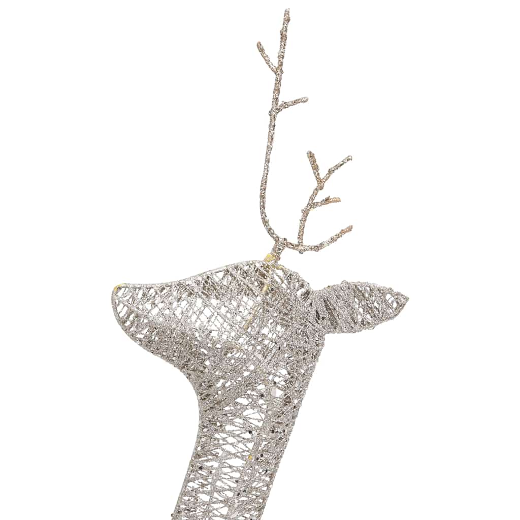 Famille de rennes de Noël 270x7x90 cm Doré Blanc chaud Maille - XIOS
