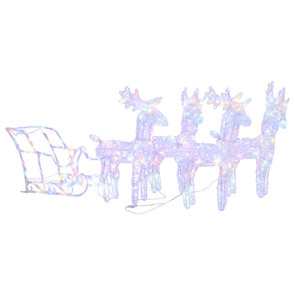 Décoration de Noël Rennes et traîneau 280x28x55 cm Acrylique - XIOS