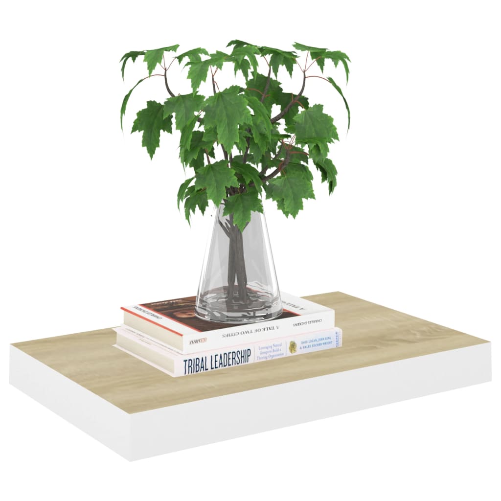 Étagères flottantes 4 pcs chêne et blanc 50x23x3,8 cm MDF - XIOS