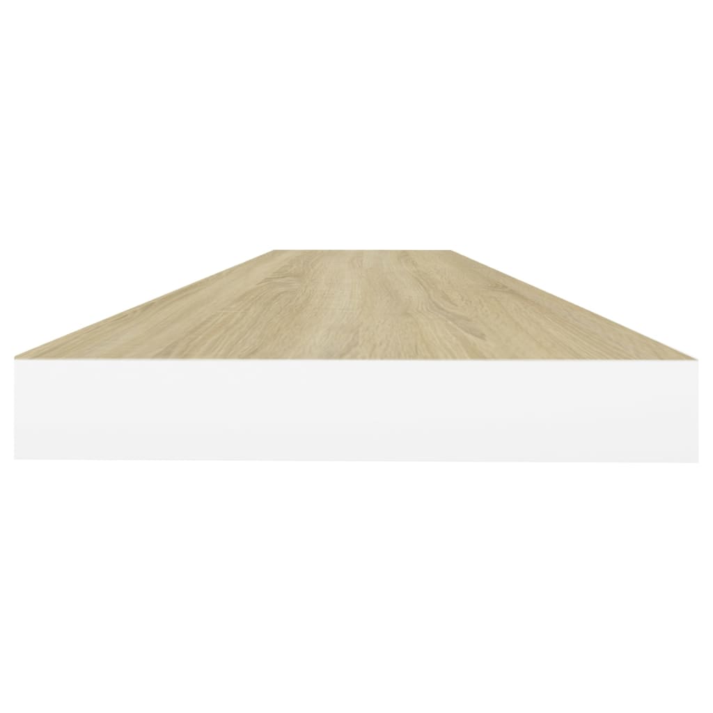 Étagères flottantes 2 pcs chêne et blanc 120x23,5x3,8 cm MDF - XIOS