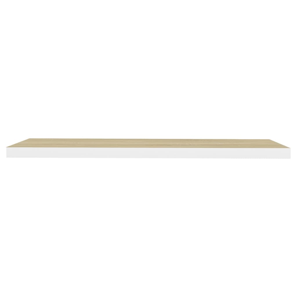 Étagères flottantes 2 pcs chêne et blanc 120x23,5x3,8 cm MDF - XIOS