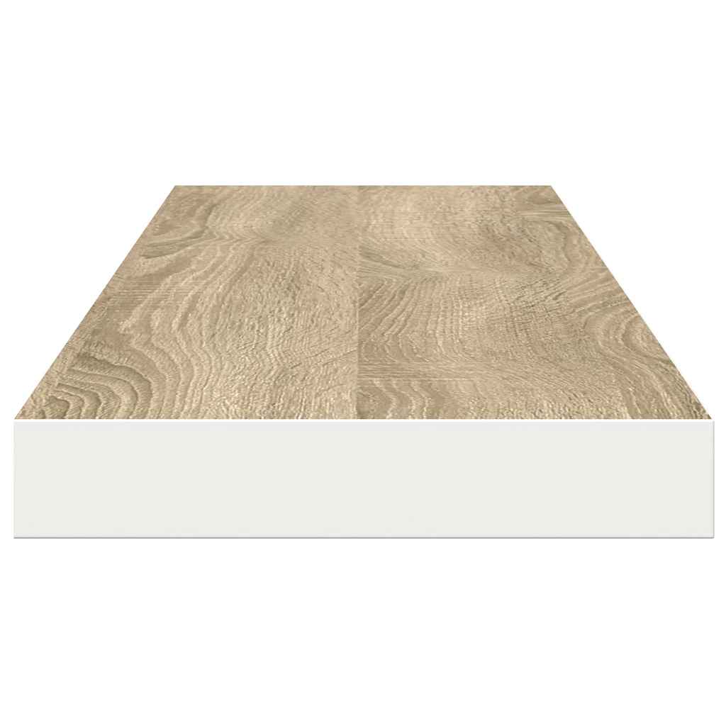 Étagères flottantes 4 pcs chêne et blanc 120x23,5x3,8 cm MDF - XIOS