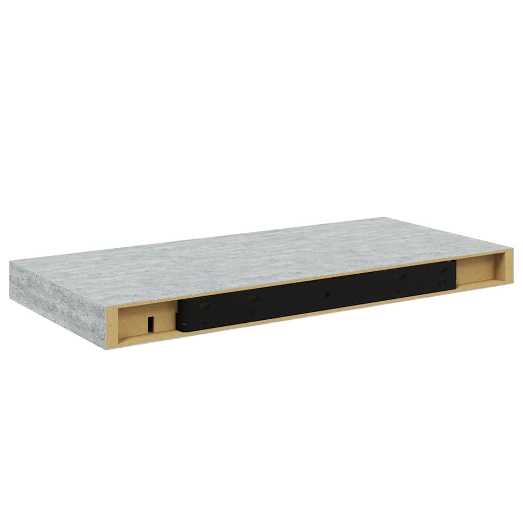 Étagères murales flottantes 4 pcs gris béton 50x23,5x3,8 cm MDF - XIOS
