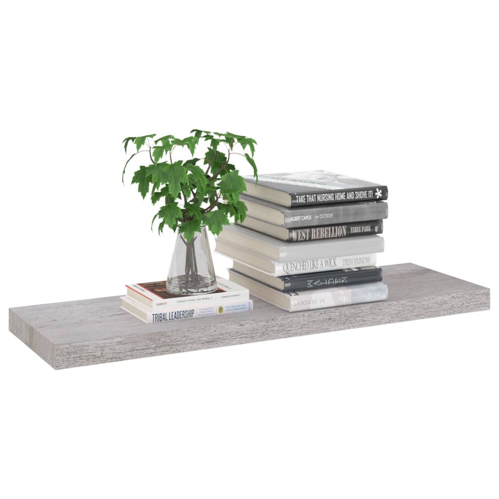 Étagères murales flottantes 4 pcs gris béton 80x23,5x3,8 cm MDF - XIOS