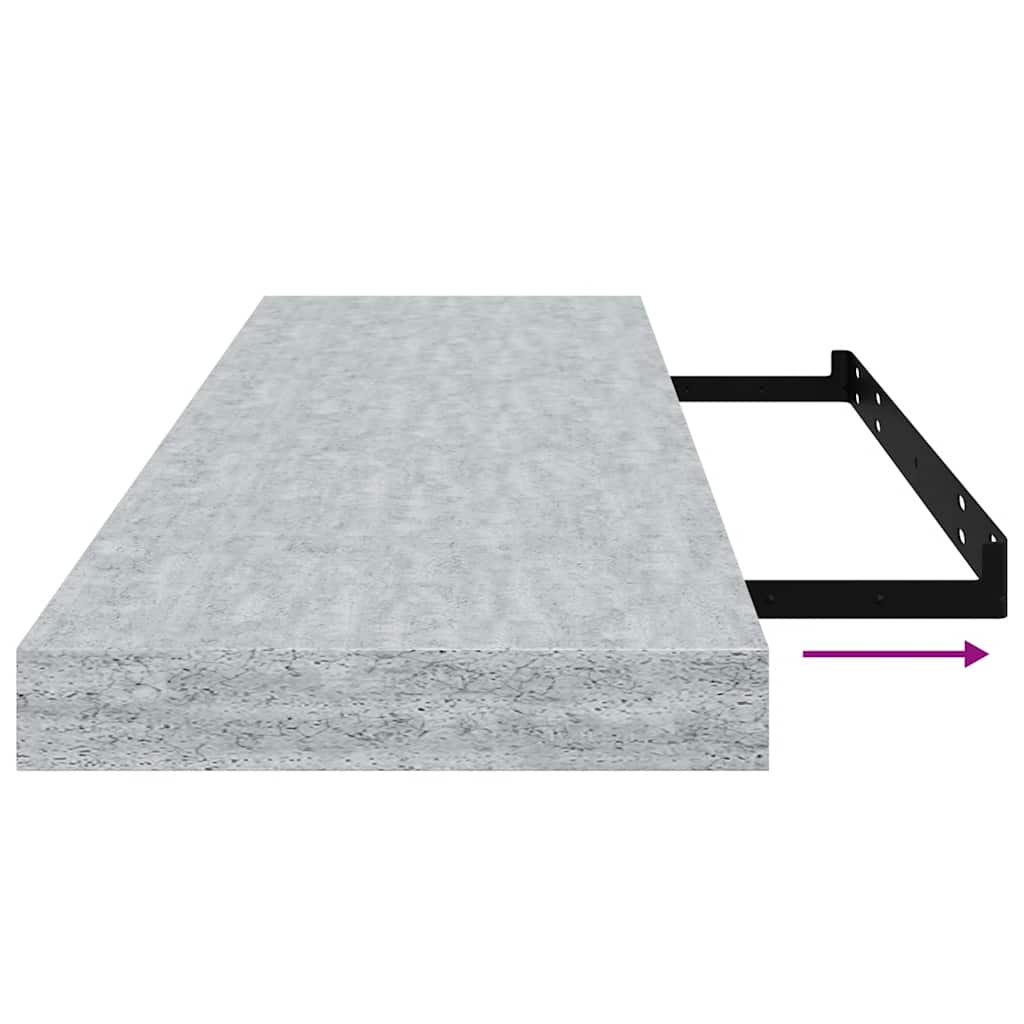 Étagères murales flottantes 4 pcs gris béton 80x23,5x3,8 cm MDF - XIOS