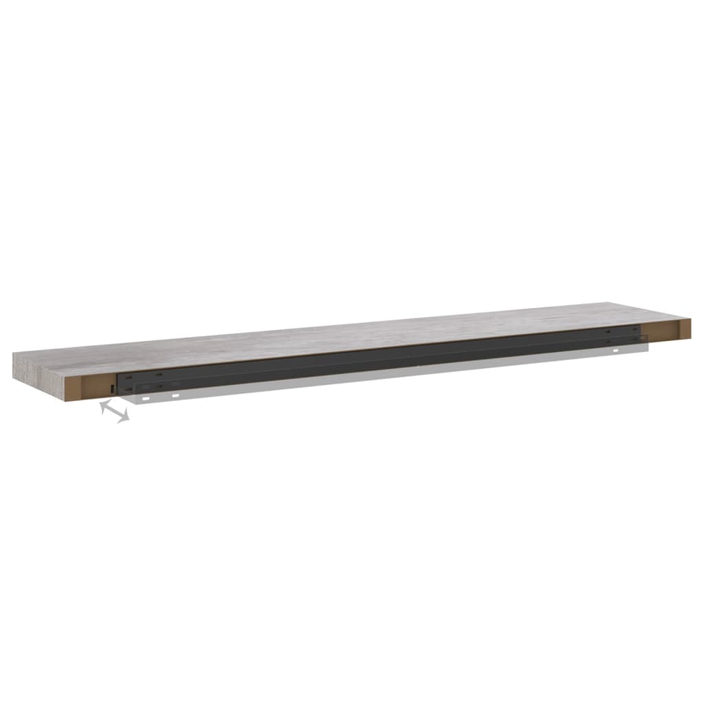 Étagère murale flottante Gris béton 120x23,5x3,8 cm MDF - XIOS