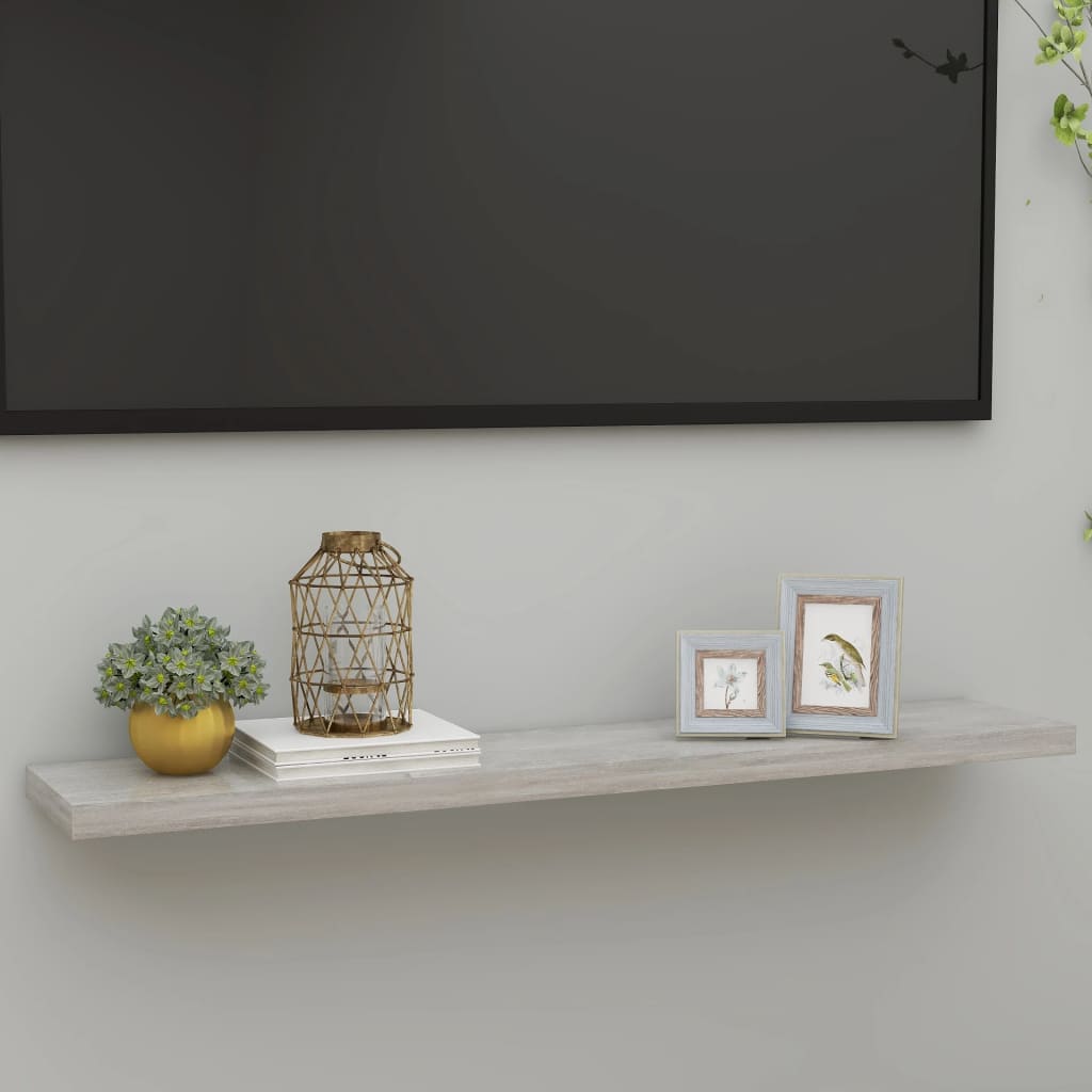 Étagère murale flottante Gris béton 120x23,5x3,8 cm MDF - XIOS
