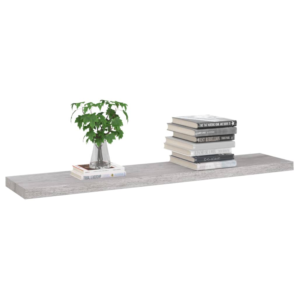 Étagères murales flottantes 4 pcs gris béton 120x23,5x3,8cm MDF - XIOS