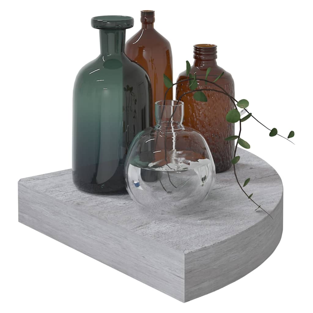 Étagère d'angle murale Gris béton 25x25x3,8 cm MDF - XIOS