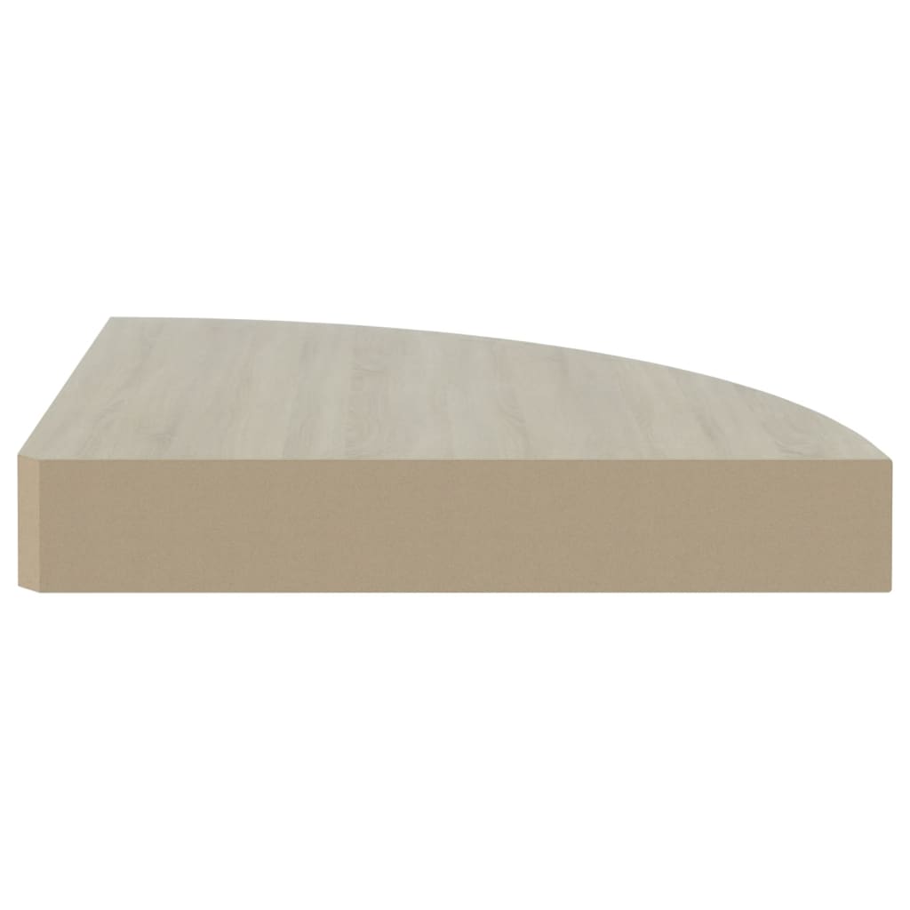 Étagère d'angle murale Chêne et blanc 35x35x3,8 cm MDF - XIOS