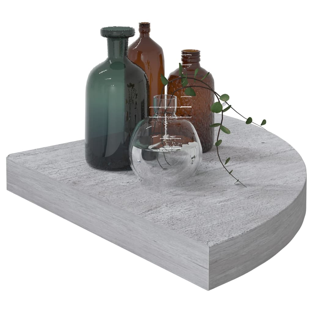 Étagère d'angle murale Gris béton 35x35x3,8 cm MDF - XIOS