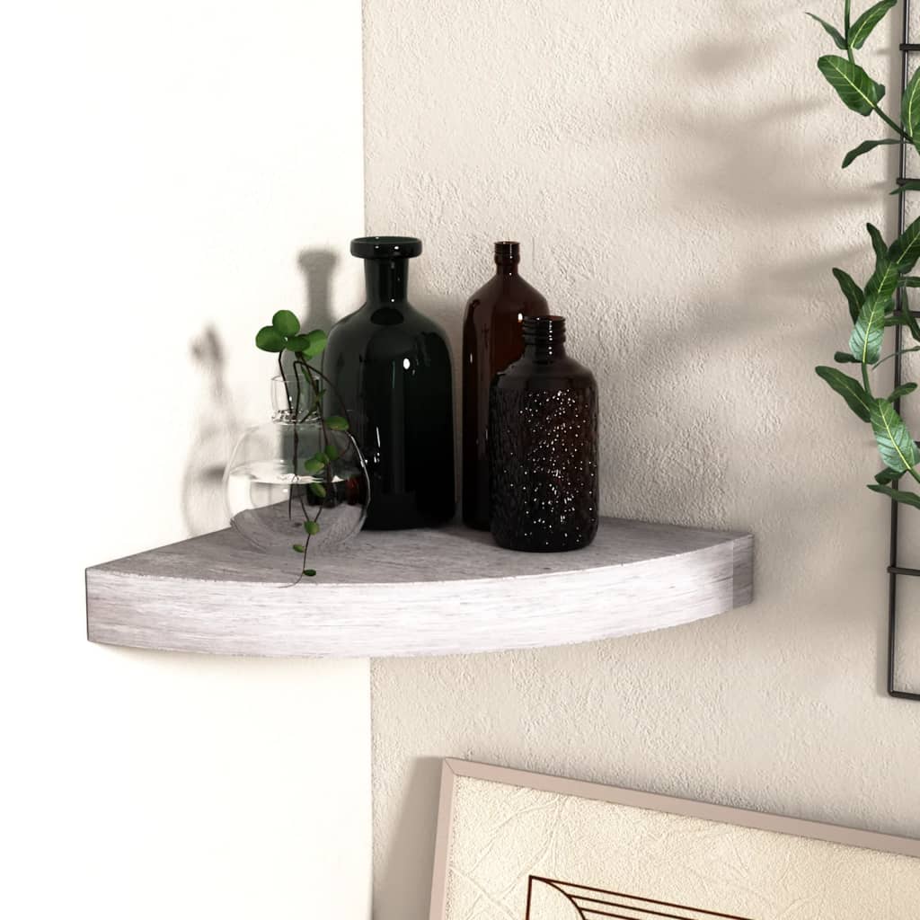 Étagère d'angle murale Gris béton 35x35x3,8 cm MDF - XIOS