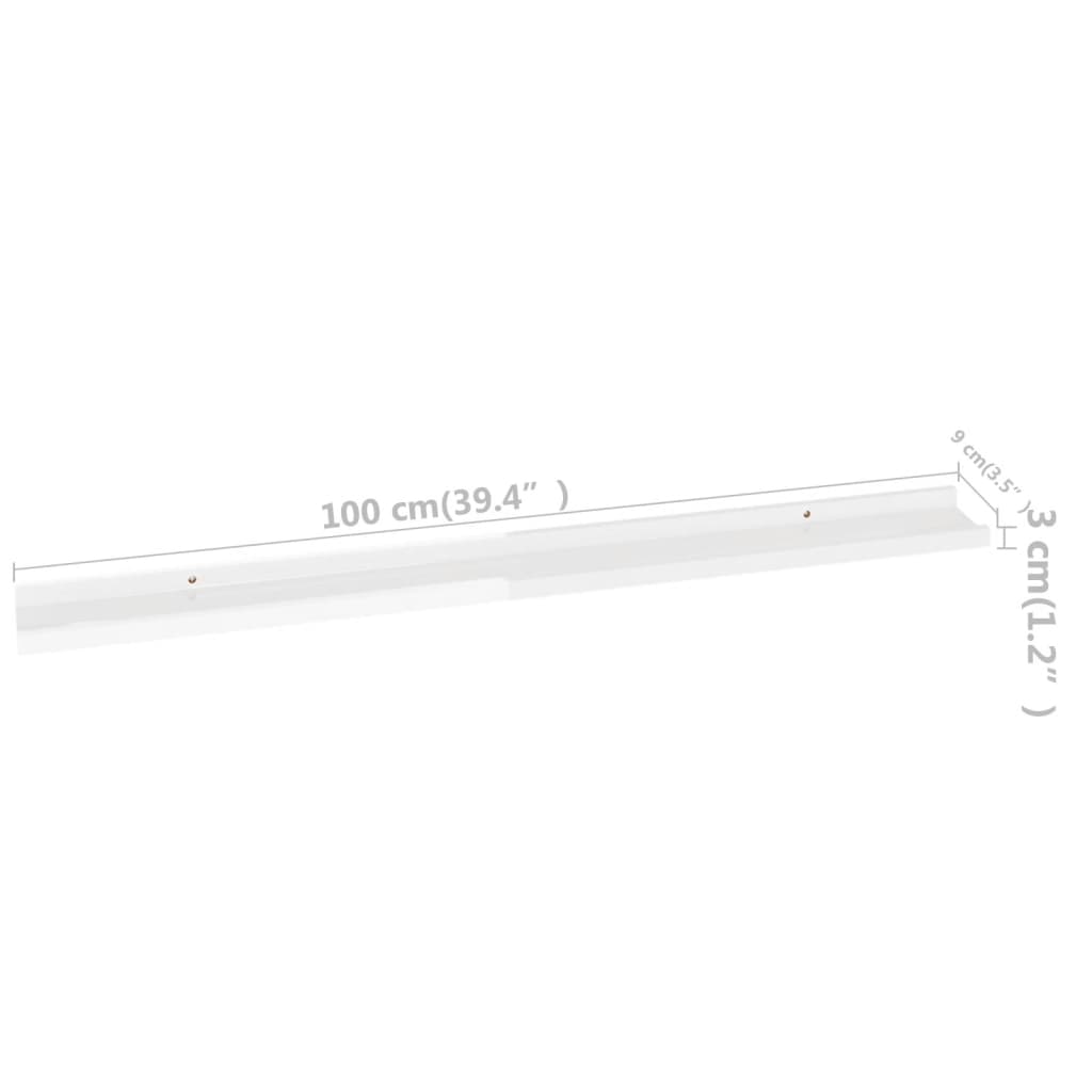 Étagères murales 2 pcs Blanc brillant 100x9x3 cm - XIOS