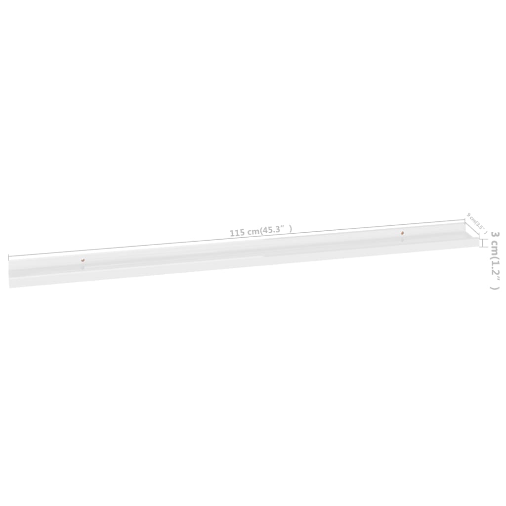 Étagères murales 2 pcs Blanc brillant 115x9x3 cm - XIOS