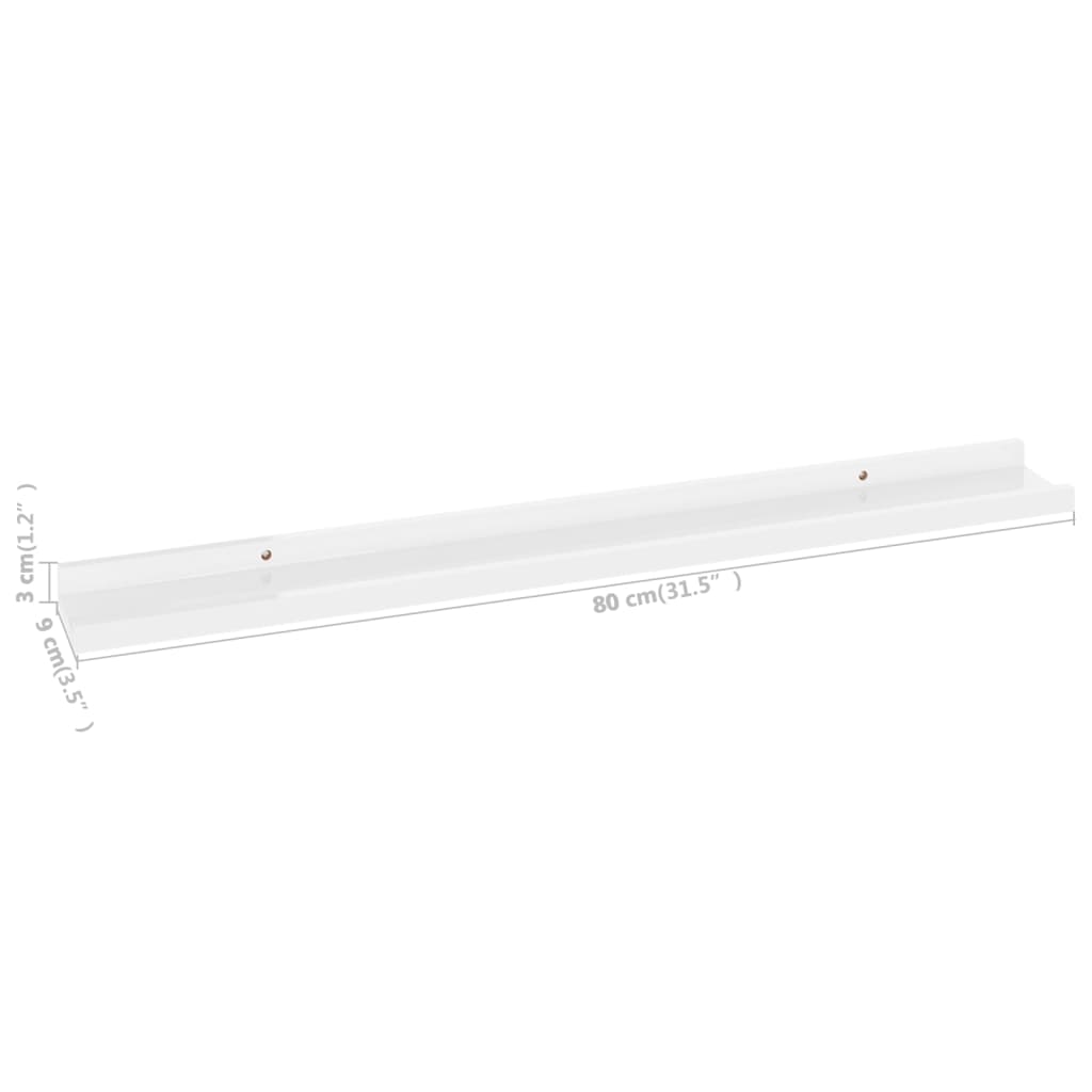 Étagères murales 4 pcs Blanc brillant 80x9x3 cm - XIOS