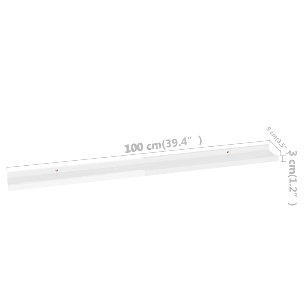 Étagères murales 4 pcs Blanc brillant 100x9x3 cm - XIOS