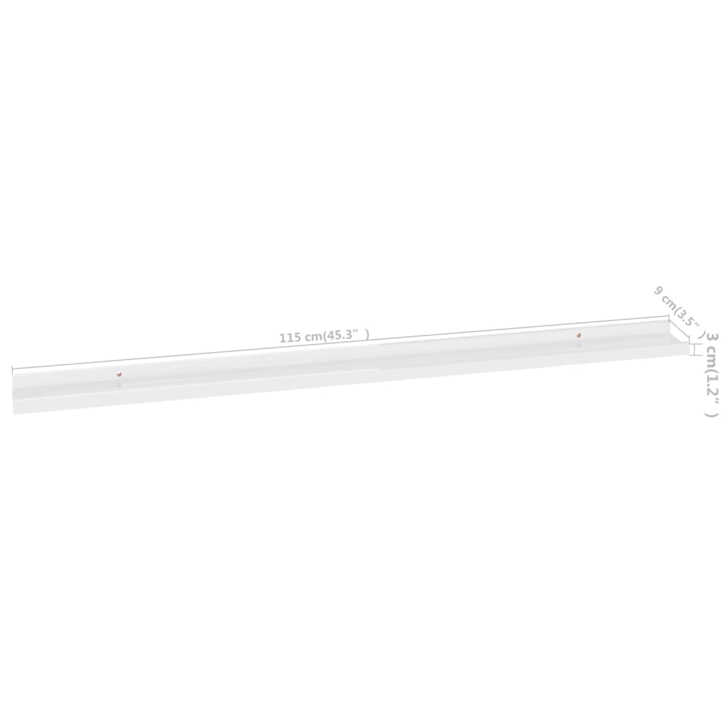 Étagères murales 4 pcs Blanc brillant 115x9x3 cm Étagères murales & corniches vidaXL