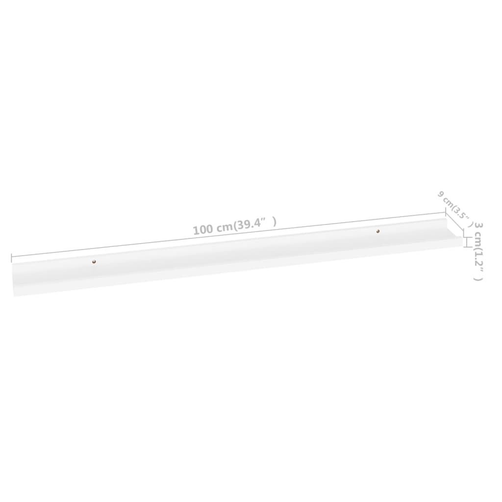 Étagères murales 2 pcs Blanc 100x9x3 cm - XIOS