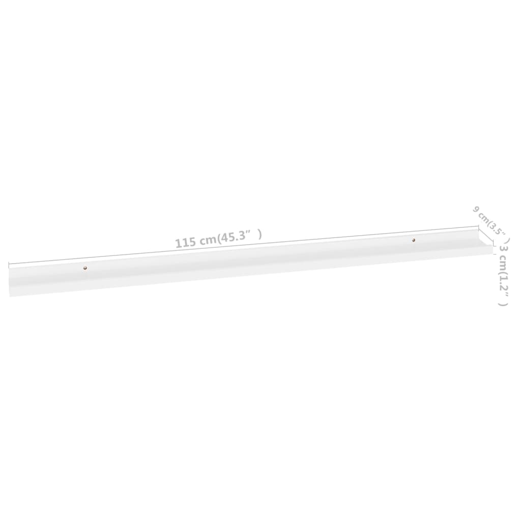 Étagères murales 2 pcs Blanc 115x9x3 cm - XIOS