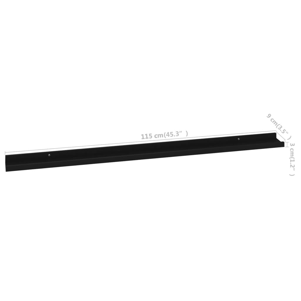 Étagères murales 2 pcs Noir 115x9x3 cm - XIOS